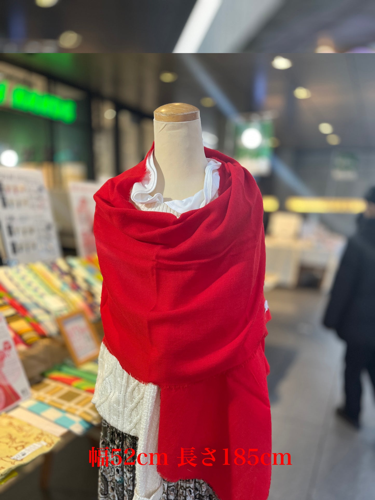 ウールスカーフ マフラー ストール 無地 赤